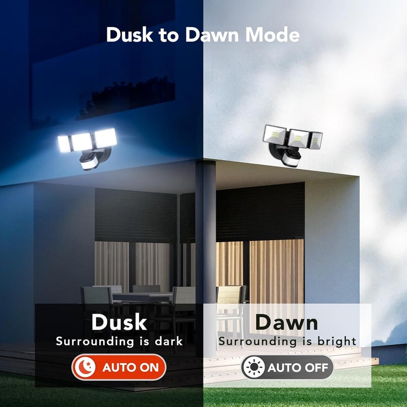 OREiN Motion Sensor Outdoor Flood Light, 26W 3500LM LED Security Light, 240° 40FT Detection, Dusk to Dawn/Auto/Test Modes, IP65 Waterproof for Garage, Yard, Porch, Driveway (Hardwired) - Image 2
